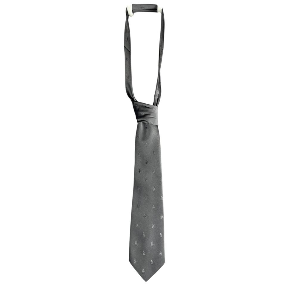 Vintage Lilly Daché Gray Silk Blend Necktie Made in USA Poetcore Menswear